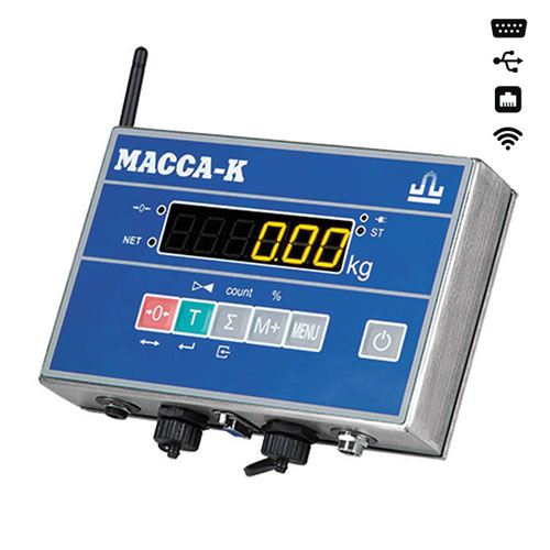 весы нерж 4d-pm.s-3-1000-ab(ruew) с влагозащищённым терминалом  интерфейсами rs, usb, ethernet, wifi Масса-К