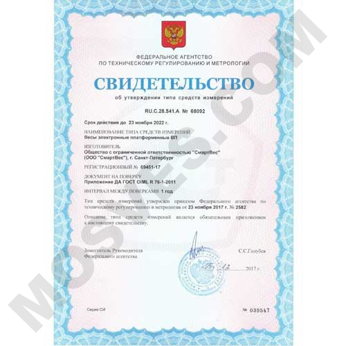 весы платформенные «вп» 1500х1250 мм Смартвес